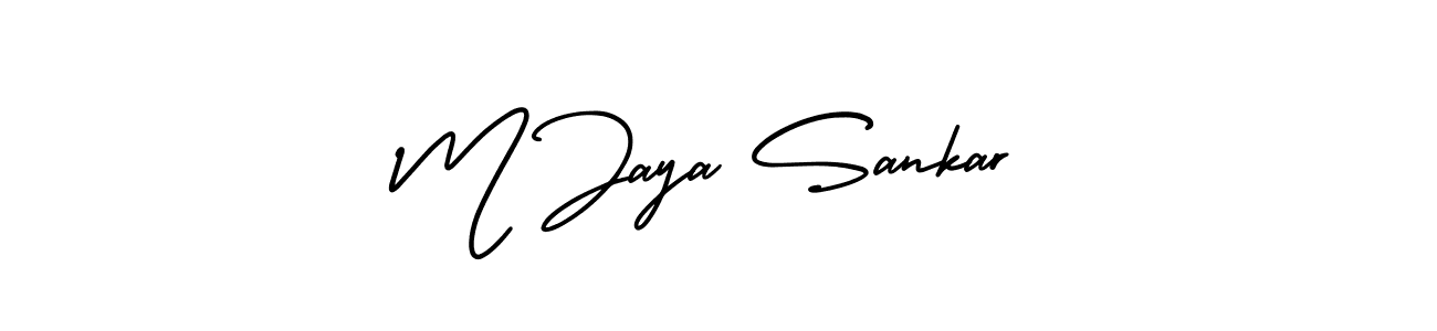 Use a signature maker to create a handwritten signature online. With this signature software, you can design (AmerikaSignatureDemo-Regular) your own signature for name M Jaya Sankar. M Jaya Sankar signature style 3 images and pictures png