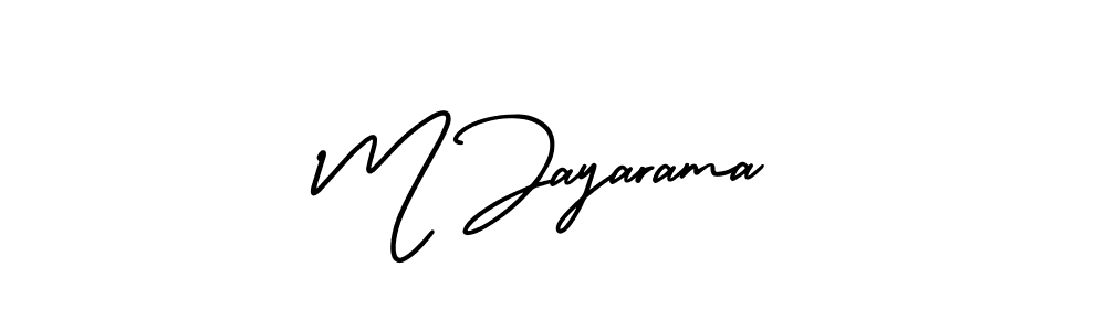 You should practise on your own different ways (AmerikaSignatureDemo-Regular) to write your name (M Jayarama) in signature. don't let someone else do it for you. M Jayarama signature style 3 images and pictures png