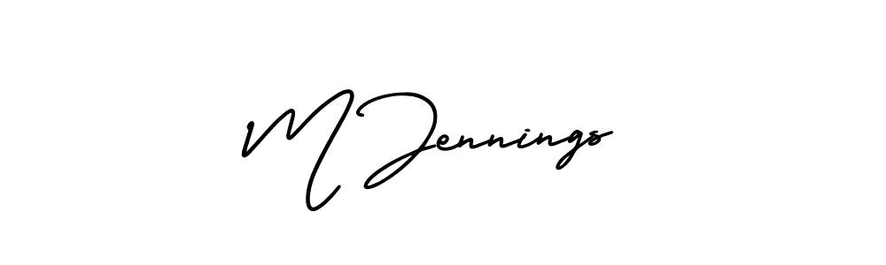 This is the best signature style for the M Jennings name. Also you like these signature font (AmerikaSignatureDemo-Regular). Mix name signature. M Jennings signature style 3 images and pictures png