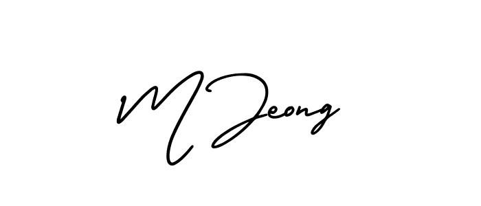 You should practise on your own different ways (AmerikaSignatureDemo-Regular) to write your name (M Jeong) in signature. don't let someone else do it for you. M Jeong signature style 3 images and pictures png