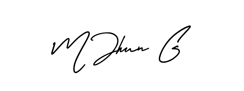 It looks lik you need a new signature style for name M Jhun G. Design unique handwritten (AmerikaSignatureDemo-Regular) signature with our free signature maker in just a few clicks. M Jhun G signature style 3 images and pictures png