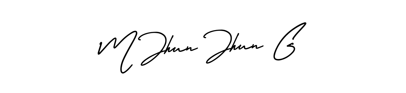 Design your own signature with our free online signature maker. With this signature software, you can create a handwritten (AmerikaSignatureDemo-Regular) signature for name M Jhun Jhun G. M Jhun Jhun G signature style 3 images and pictures png