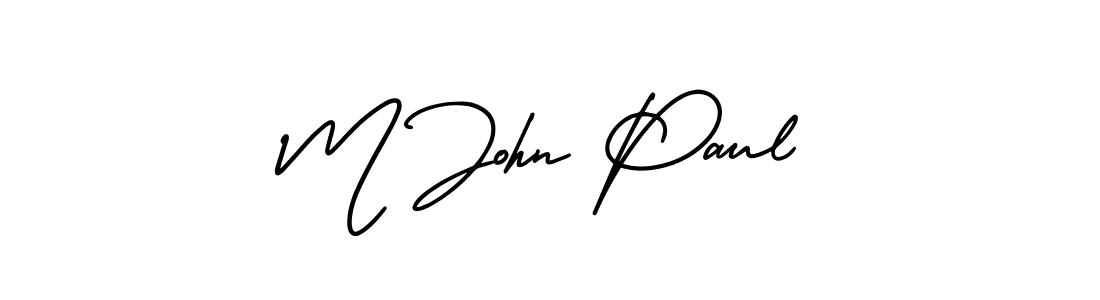 Make a beautiful signature design for name M John Paul. With this signature (AmerikaSignatureDemo-Regular) style, you can create a handwritten signature for free. M John Paul signature style 3 images and pictures png