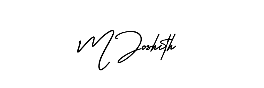 Design your own signature with our free online signature maker. With this signature software, you can create a handwritten (AmerikaSignatureDemo-Regular) signature for name M Joshith. M Joshith signature style 3 images and pictures png