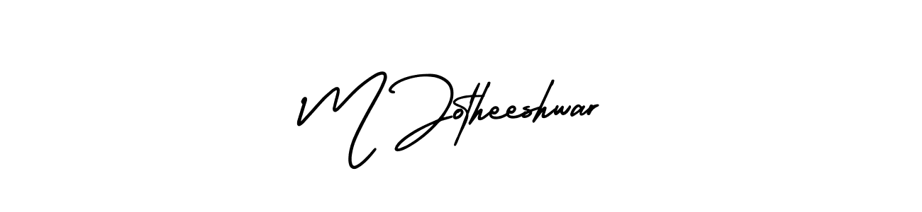 Use a signature maker to create a handwritten signature online. With this signature software, you can design (AmerikaSignatureDemo-Regular) your own signature for name M Jotheeshwar. M Jotheeshwar signature style 3 images and pictures png