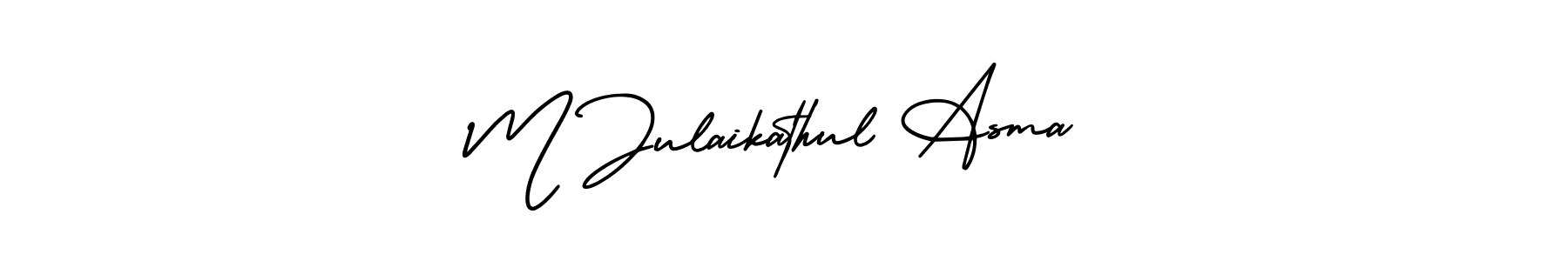 Make a beautiful signature design for name M Julaikathul Asma. With this signature (AmerikaSignatureDemo-Regular) style, you can create a handwritten signature for free. M Julaikathul Asma signature style 3 images and pictures png