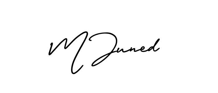 if you are searching for the best signature style for your name M Juned. so please give up your signature search. here we have designed multiple signature styles  using AmerikaSignatureDemo-Regular. M Juned signature style 3 images and pictures png