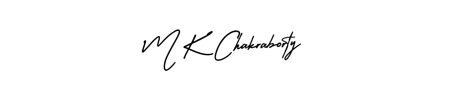 Make a beautiful signature design for name M K Chakraborty. With this signature (AmerikaSignatureDemo-Regular) style, you can create a handwritten signature for free. M K Chakraborty signature style 3 images and pictures png
