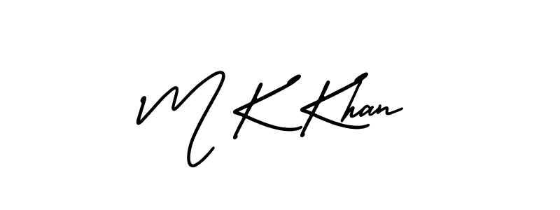 Use a signature maker to create a handwritten signature online. With this signature software, you can design (AmerikaSignatureDemo-Regular) your own signature for name M K Khan. M K Khan signature style 3 images and pictures png