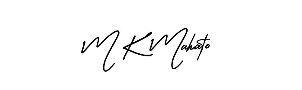 AmerikaSignatureDemo-Regular is a professional signature style that is perfect for those who want to add a touch of class to their signature. It is also a great choice for those who want to make their signature more unique. Get M K Mahato name to fancy signature for free. M K Mahato signature style 3 images and pictures png