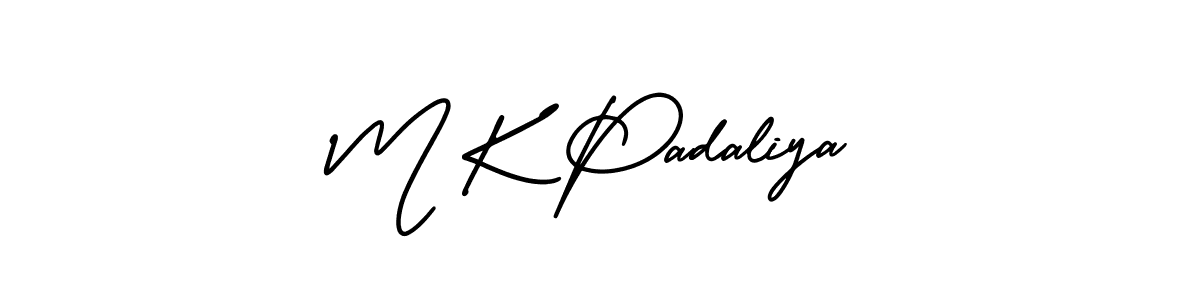 AmerikaSignatureDemo-Regular is a professional signature style that is perfect for those who want to add a touch of class to their signature. It is also a great choice for those who want to make their signature more unique. Get M K Padaliya name to fancy signature for free. M K Padaliya signature style 3 images and pictures png