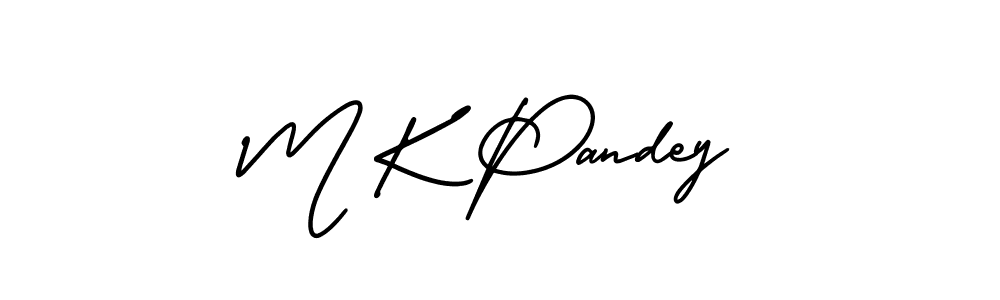 Also You can easily find your signature by using the search form. We will create M K Pandey name handwritten signature images for you free of cost using AmerikaSignatureDemo-Regular sign style. M K Pandey signature style 3 images and pictures png