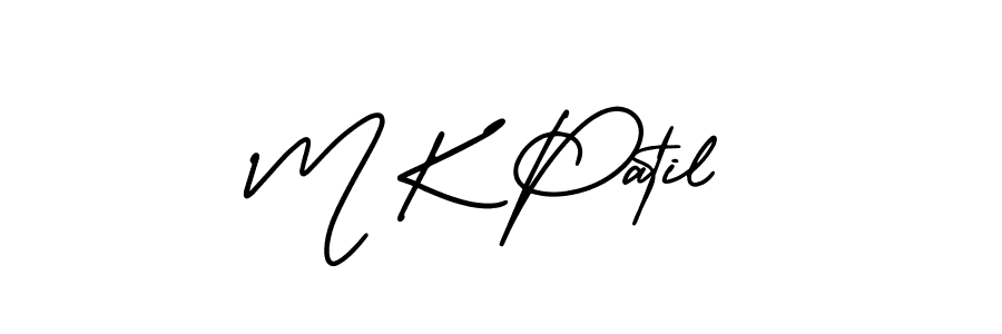 Design your own signature with our free online signature maker. With this signature software, you can create a handwritten (AmerikaSignatureDemo-Regular) signature for name M K Patil. M K Patil signature style 3 images and pictures png