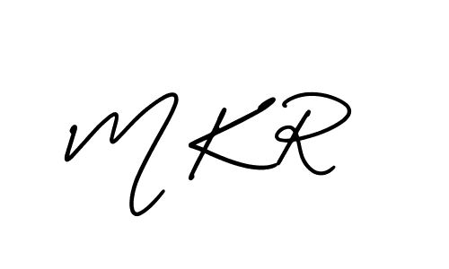 The best way (AmerikaSignatureDemo-Regular) to make a short signature is to pick only two or three words in your name. The name M K R include a total of six letters. For converting this name. M K R signature style 3 images and pictures png