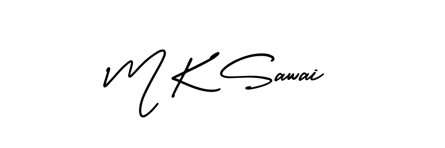 Use a signature maker to create a handwritten signature online. With this signature software, you can design (AmerikaSignatureDemo-Regular) your own signature for name M K Sawai. M K Sawai signature style 3 images and pictures png