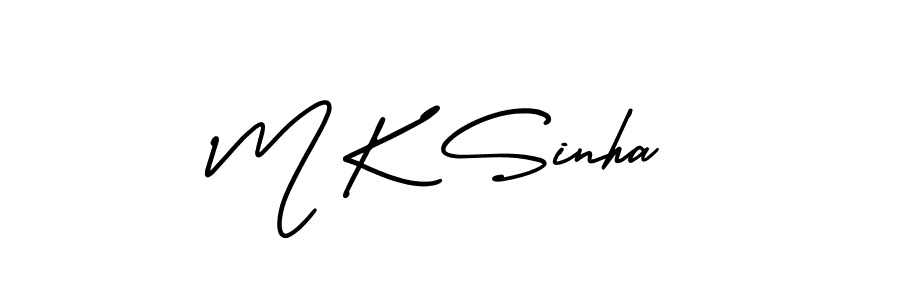 M K Sinha stylish signature style. Best Handwritten Sign (AmerikaSignatureDemo-Regular) for my name. Handwritten Signature Collection Ideas for my name M K Sinha. M K Sinha signature style 3 images and pictures png