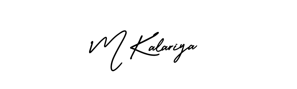 Use a signature maker to create a handwritten signature online. With this signature software, you can design (AmerikaSignatureDemo-Regular) your own signature for name M Kalariya. M Kalariya signature style 3 images and pictures png