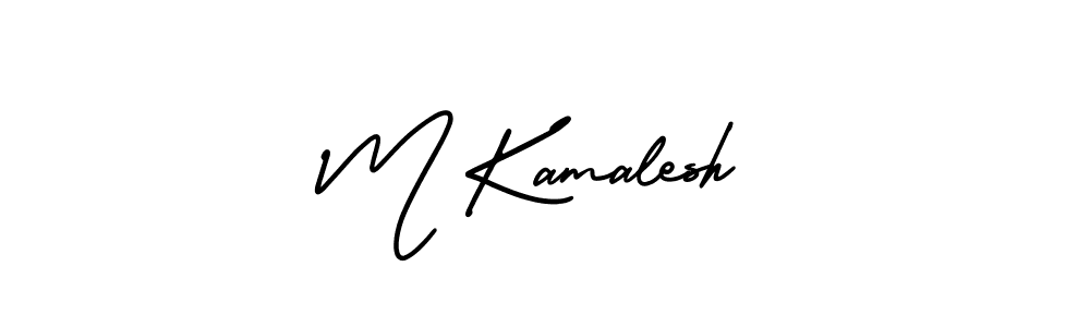 Make a beautiful signature design for name M Kamalesh. With this signature (AmerikaSignatureDemo-Regular) style, you can create a handwritten signature for free. M Kamalesh signature style 3 images and pictures png