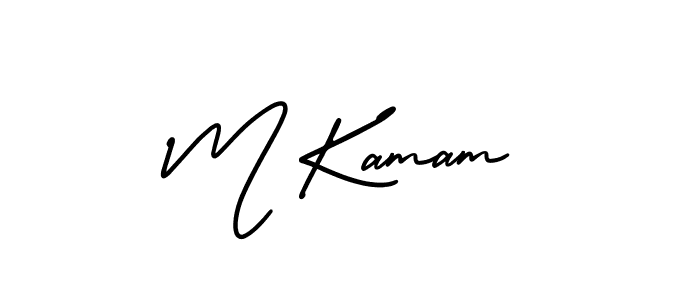 Similarly AmerikaSignatureDemo-Regular is the best handwritten signature design. Signature creator online .You can use it as an online autograph creator for name M Kamam. M Kamam signature style 3 images and pictures png