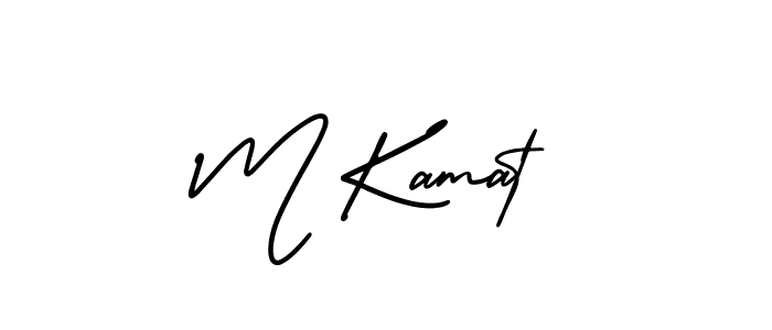 Create a beautiful signature design for name M Kamat. With this signature (AmerikaSignatureDemo-Regular) fonts, you can make a handwritten signature for free. M Kamat signature style 3 images and pictures png