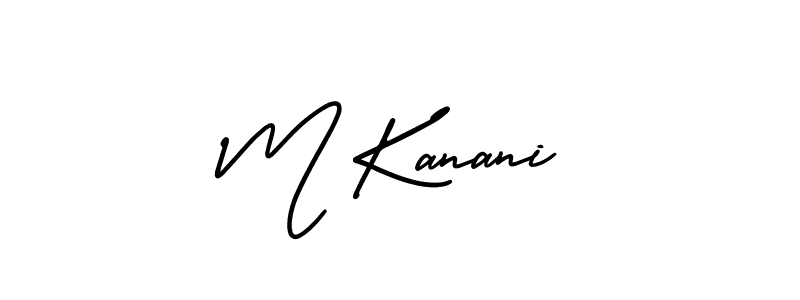 Design your own signature with our free online signature maker. With this signature software, you can create a handwritten (AmerikaSignatureDemo-Regular) signature for name M Kanani. M Kanani signature style 3 images and pictures png