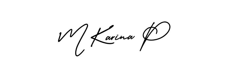 How to make M Karina P signature? AmerikaSignatureDemo-Regular is a professional autograph style. Create handwritten signature for M Karina P name. M Karina P signature style 3 images and pictures png