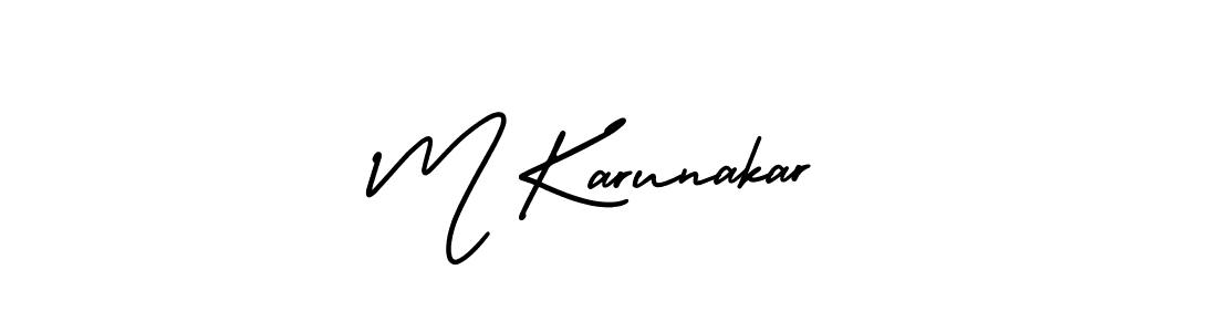 M Karunakar stylish signature style. Best Handwritten Sign (AmerikaSignatureDemo-Regular) for my name. Handwritten Signature Collection Ideas for my name M Karunakar. M Karunakar signature style 3 images and pictures png