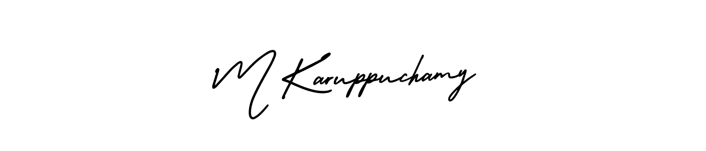 Create a beautiful signature design for name M Karuppuchamy. With this signature (AmerikaSignatureDemo-Regular) fonts, you can make a handwritten signature for free. M Karuppuchamy signature style 3 images and pictures png