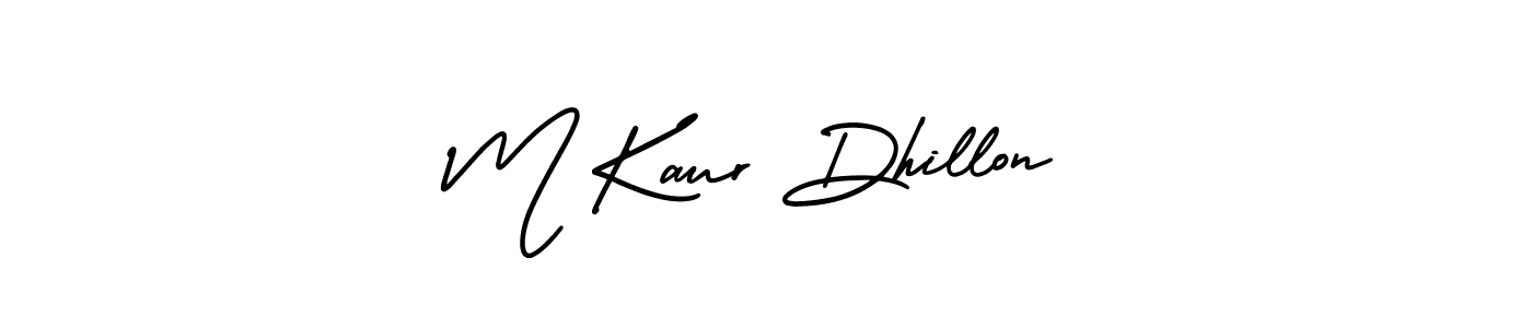 This is the best signature style for the M Kaur Dhillon name. Also you like these signature font (AmerikaSignatureDemo-Regular). Mix name signature. M Kaur Dhillon signature style 3 images and pictures png