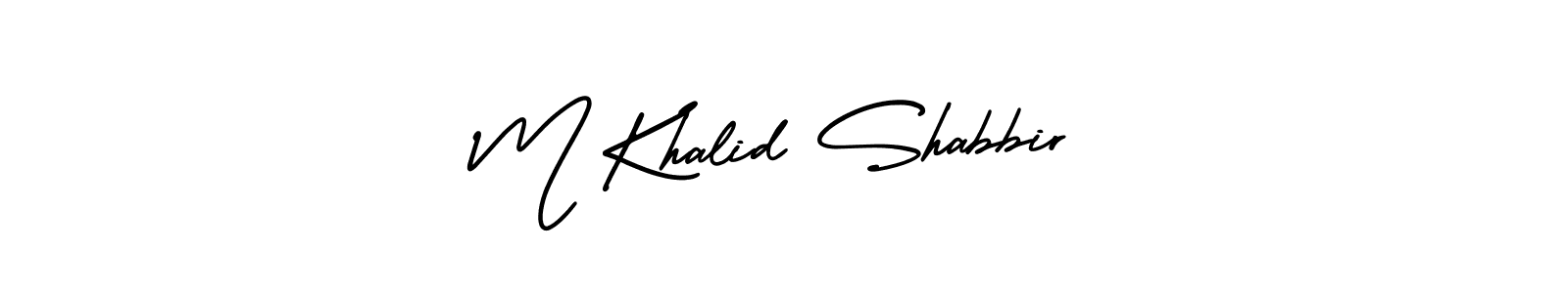 M Khalid Shabbir stylish signature style. Best Handwritten Sign (AmerikaSignatureDemo-Regular) for my name. Handwritten Signature Collection Ideas for my name M Khalid Shabbir. M Khalid Shabbir signature style 3 images and pictures png