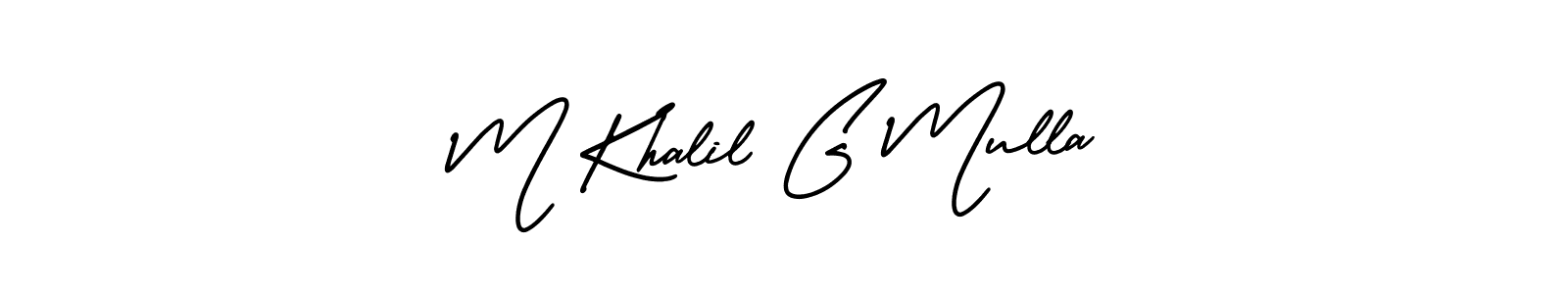 AmerikaSignatureDemo-Regular is a professional signature style that is perfect for those who want to add a touch of class to their signature. It is also a great choice for those who want to make their signature more unique. Get M Khalil G Mulla name to fancy signature for free. M Khalil G Mulla signature style 3 images and pictures png