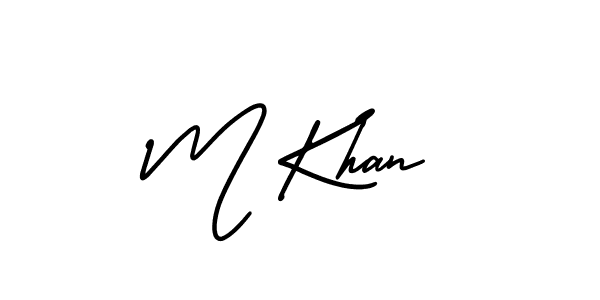How to make M Khan name signature. Use AmerikaSignatureDemo-Regular style for creating short signs online. This is the latest handwritten sign. M Khan signature style 3 images and pictures png