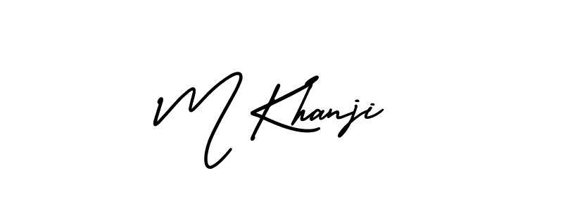 How to make M Khanji name signature. Use AmerikaSignatureDemo-Regular style for creating short signs online. This is the latest handwritten sign. M Khanji signature style 3 images and pictures png