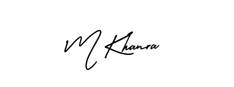 Make a beautiful signature design for name M Khanra. With this signature (AmerikaSignatureDemo-Regular) style, you can create a handwritten signature for free. M Khanra signature style 3 images and pictures png