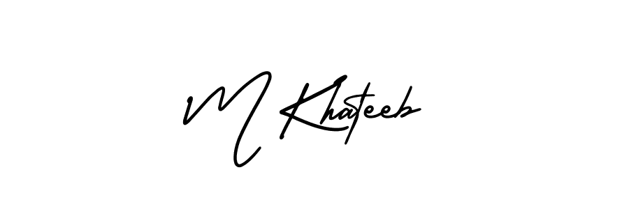 Use a signature maker to create a handwritten signature online. With this signature software, you can design (AmerikaSignatureDemo-Regular) your own signature for name M Khateeb. M Khateeb signature style 3 images and pictures png