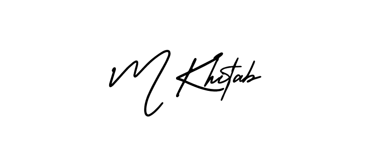 M Khitab stylish signature style. Best Handwritten Sign (AmerikaSignatureDemo-Regular) for my name. Handwritten Signature Collection Ideas for my name M Khitab. M Khitab signature style 3 images and pictures png