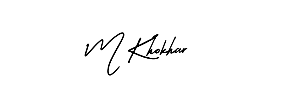 How to Draw M Khokhar signature style? AmerikaSignatureDemo-Regular is a latest design signature styles for name M Khokhar. M Khokhar signature style 3 images and pictures png