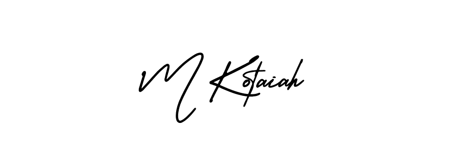 How to make M Kotaiah name signature. Use AmerikaSignatureDemo-Regular style for creating short signs online. This is the latest handwritten sign. M Kotaiah signature style 3 images and pictures png