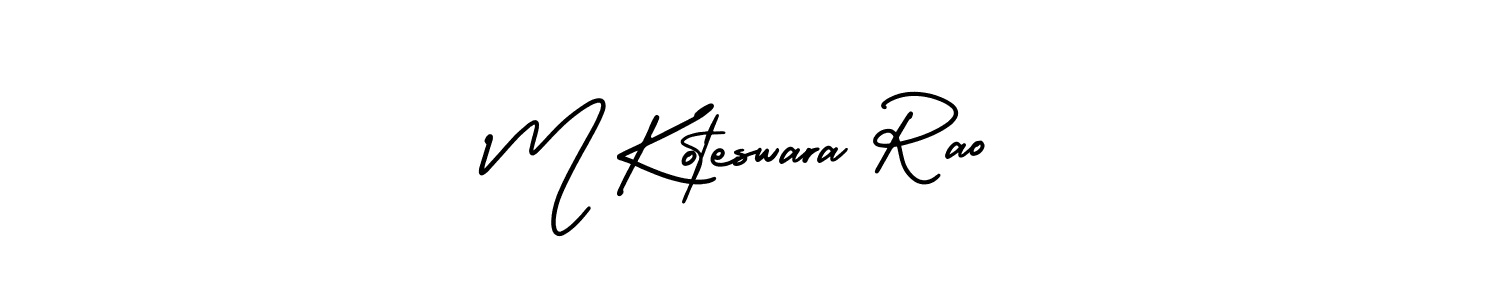 How to make M Koteswara Rao name signature. Use AmerikaSignatureDemo-Regular style for creating short signs online. This is the latest handwritten sign. M Koteswara Rao signature style 3 images and pictures png