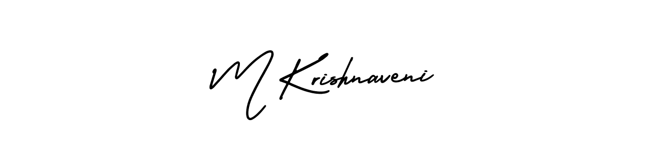 Design your own signature with our free online signature maker. With this signature software, you can create a handwritten (AmerikaSignatureDemo-Regular) signature for name M Krishnaveni. M Krishnaveni signature style 3 images and pictures png