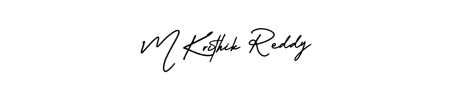 How to make M Krithik Reddy name signature. Use AmerikaSignatureDemo-Regular style for creating short signs online. This is the latest handwritten sign. M Krithik Reddy signature style 3 images and pictures png