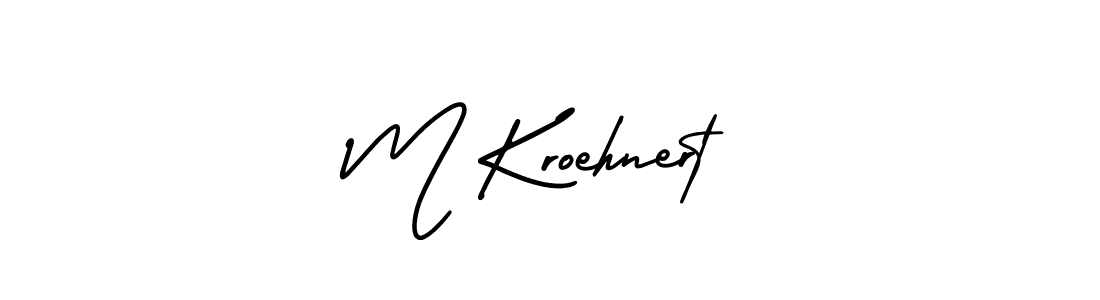 AmerikaSignatureDemo-Regular is a professional signature style that is perfect for those who want to add a touch of class to their signature. It is also a great choice for those who want to make their signature more unique. Get M Kroehnert name to fancy signature for free. M Kroehnert signature style 3 images and pictures png