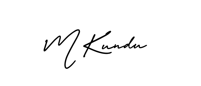 M Kundu stylish signature style. Best Handwritten Sign (AmerikaSignatureDemo-Regular) for my name. Handwritten Signature Collection Ideas for my name M Kundu. M Kundu signature style 3 images and pictures png