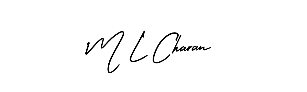 How to Draw M L Charan signature style? AmerikaSignatureDemo-Regular is a latest design signature styles for name M L Charan. M L Charan signature style 3 images and pictures png