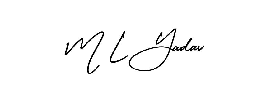 Also we have M L Yadav name is the best signature style. Create professional handwritten signature collection using AmerikaSignatureDemo-Regular autograph style. M L Yadav signature style 3 images and pictures png