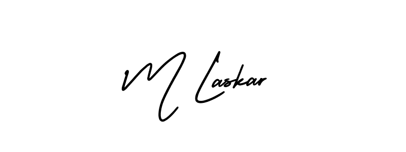 M Laskar stylish signature style. Best Handwritten Sign (AmerikaSignatureDemo-Regular) for my name. Handwritten Signature Collection Ideas for my name M Laskar. M Laskar signature style 3 images and pictures png