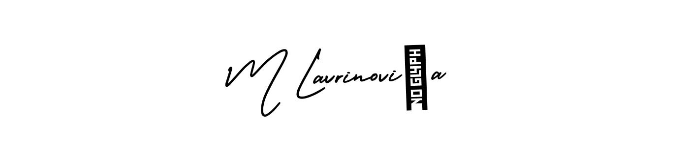 Similarly AmerikaSignatureDemo-Regular is the best handwritten signature design. Signature creator online .You can use it as an online autograph creator for name M Lavrinoviča. M Lavrinoviča signature style 3 images and pictures png