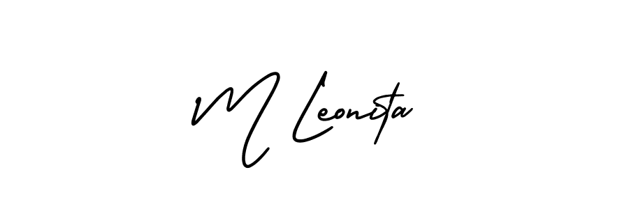 Once you've used our free online signature maker to create your best signature AmerikaSignatureDemo-Regular style, it's time to enjoy all of the benefits that M Leonita name signing documents. M Leonita signature style 3 images and pictures png