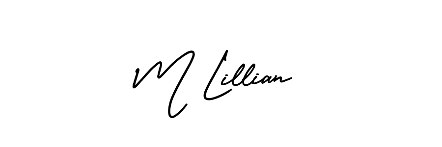 if you are searching for the best signature style for your name M Lillian. so please give up your signature search. here we have designed multiple signature styles  using AmerikaSignatureDemo-Regular. M Lillian signature style 3 images and pictures png