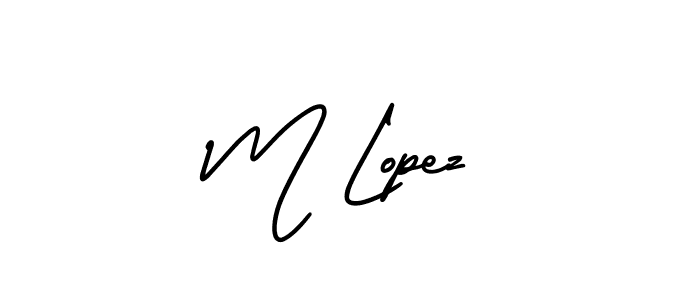 Use a signature maker to create a handwritten signature online. With this signature software, you can design (AmerikaSignatureDemo-Regular) your own signature for name M Lopez. M Lopez signature style 3 images and pictures png